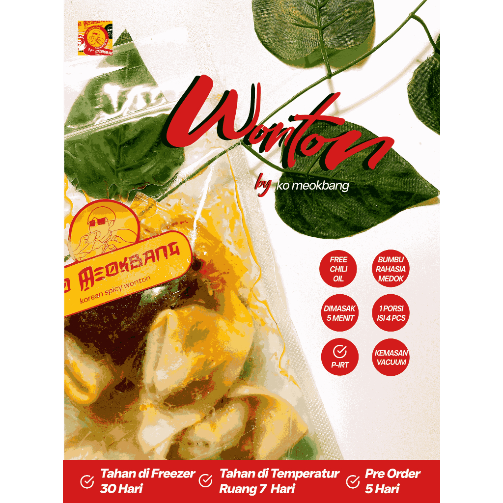 

[ko-meokbang] Wonton Instan Bumbu Tom Yum - 1 Pack Isi 4 Pcs