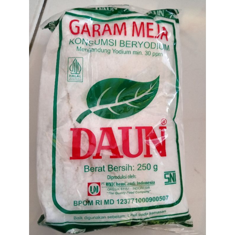 

Garam halus beryodium cap daun 250gr