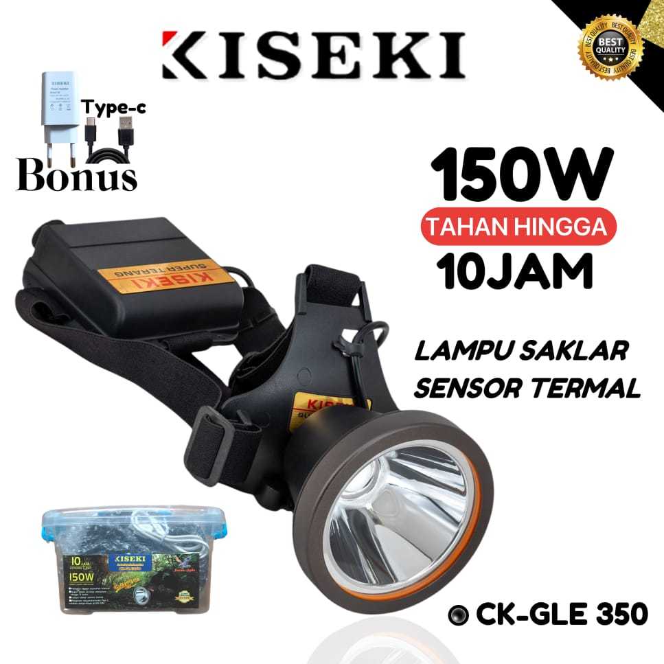 KISEKI SENTER KEPALA MENYELAM CK-GLE350 HEADLAMP DIVING 150 WATT STRONG LIGHT TAHAN HINGGA 10 JAM