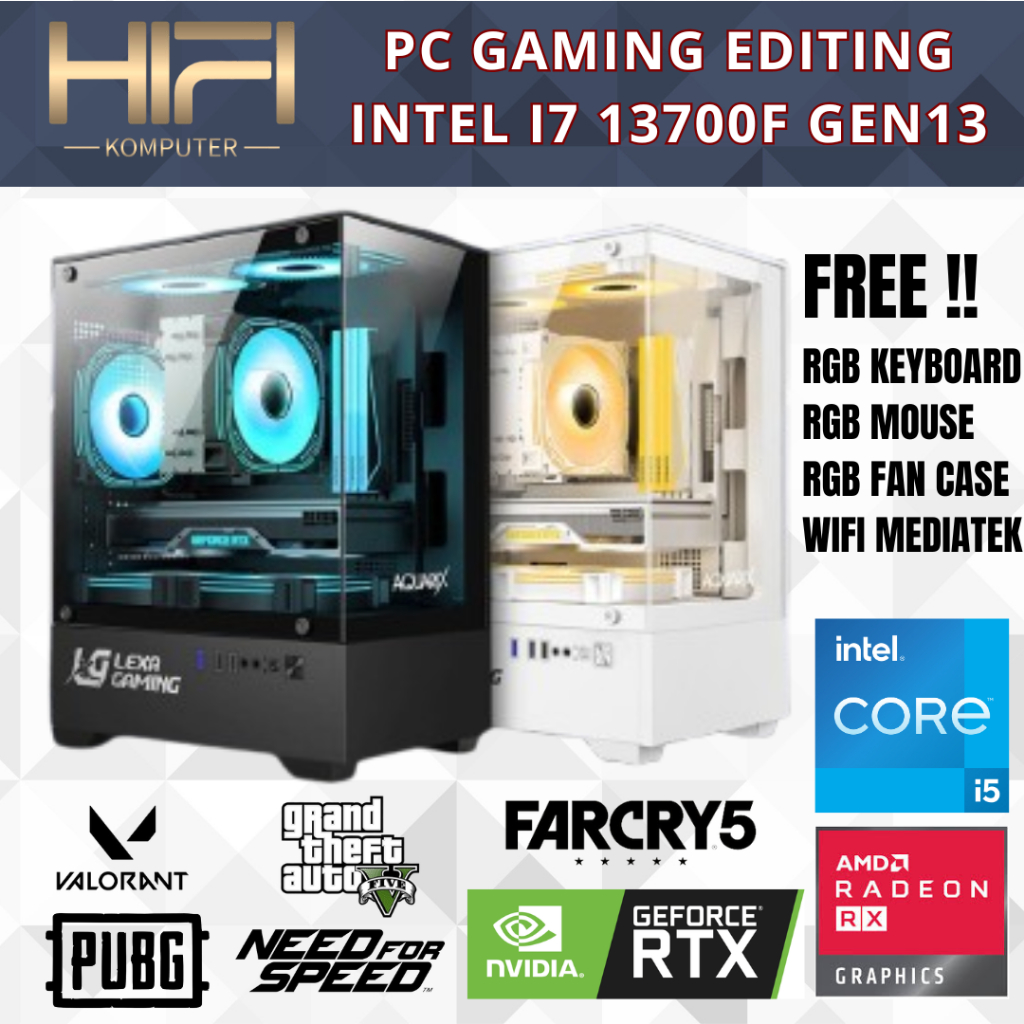 PC Gaming Editing Intel Core i7 13700F RAM 16GB DDR4 RTX 4060 8GB SSD NVME M2 256GB Fullset