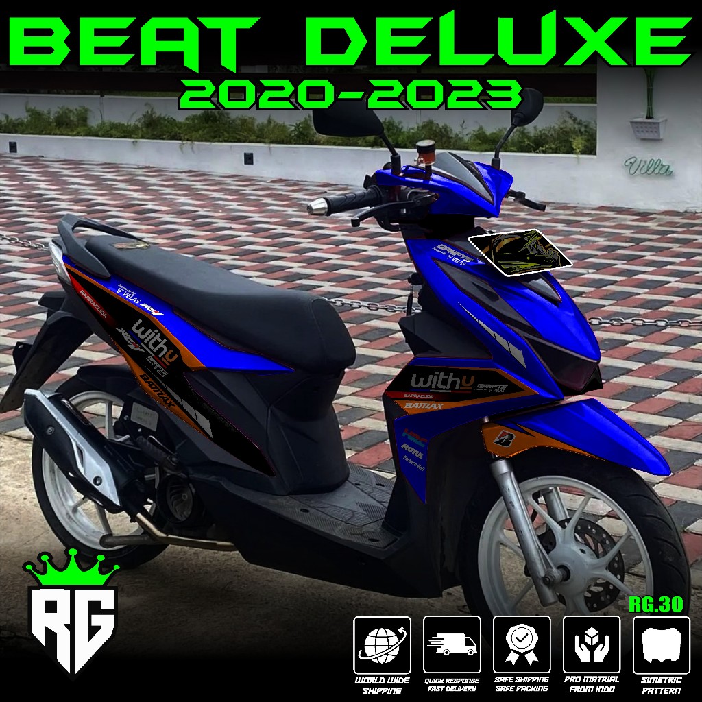 (COD) TERBARU Decal Sticker Honda Beat DELUXE STREET 2020 2021 2022 2023 Full body - Stiker Skotlet 