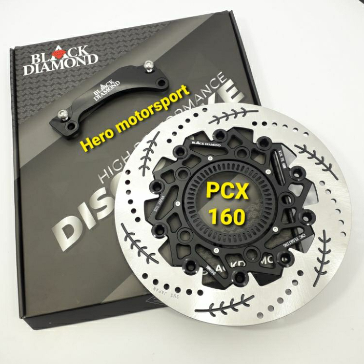 Disc Piringan Cakram Depan Blackdiamond PCX 160 ABS/PCX 160 CBS Nyatuh Sensor 260mm Plus Breket Best
