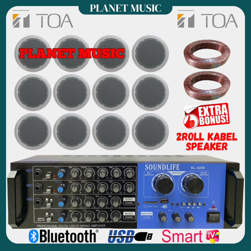 Paket Speaker Ceiling Indoor TOA / Paket Speaker Plafon TOA ( 12 Speaker )