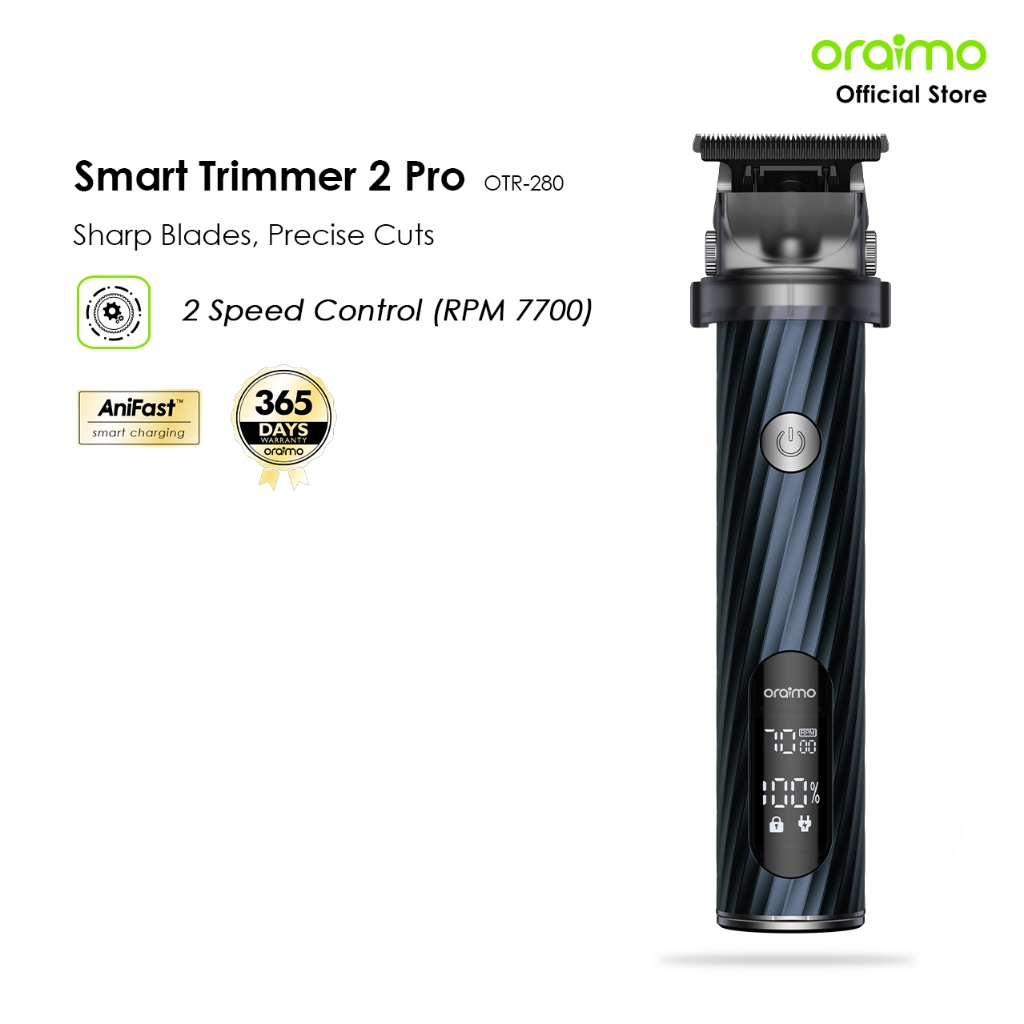 oraimo Smart Trimmer 2 Pro OTR-280 Gunting Rambut Profesional Pisau Dapat Disesuaikan Logam Electric