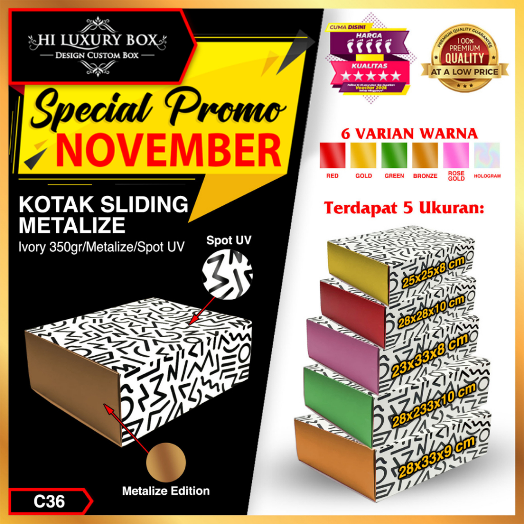 

Slide Box Packaging - Kotak Kado Sliding Box Premium - Gift Box - C36