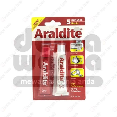 

Araldite Merah 5 Menit Rapid - Lem Epoxy Besi Serbaguna 2 Komponen