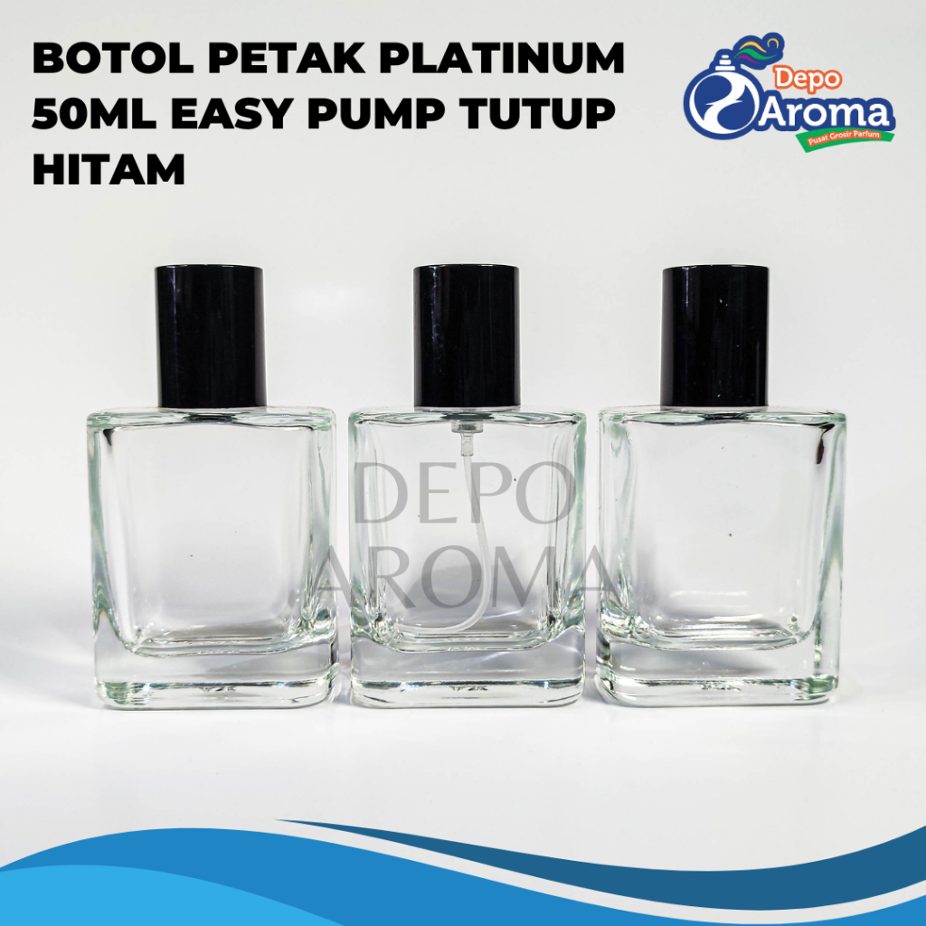 [NEW ARRIVAL] Botol Parfum Petak Platinum Semi Press Tutup Hitam 50ML