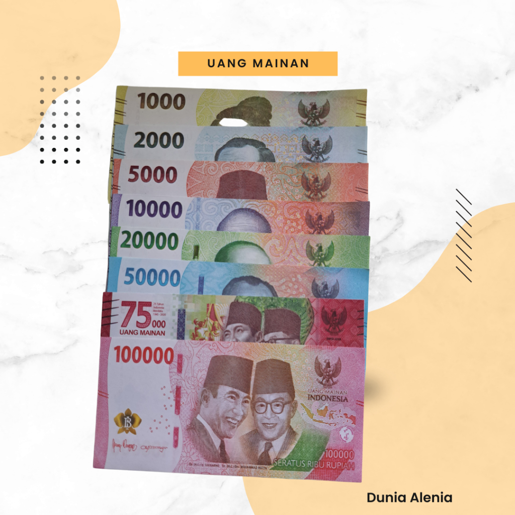 Uang Mainan Hiasan Mahar / Uang Replika Edisi Terbaru Dekorasi / Uang Hiasan Mahar Pernikahan