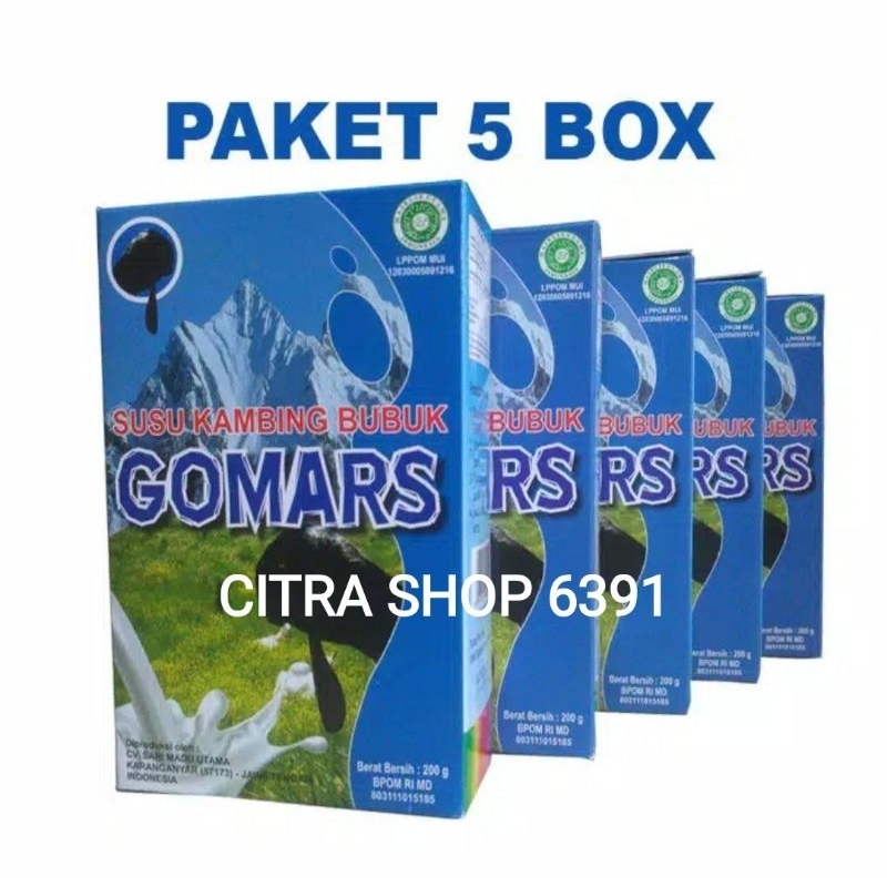 

Gomars Paket 5 kotak susu kambing etawa bubuk ongkir 1kg, (dapat 5 kotak)