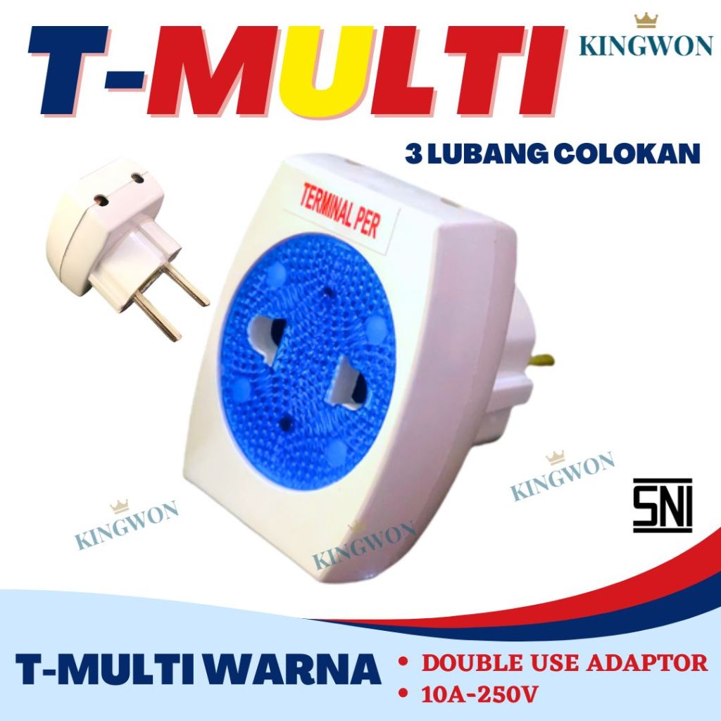STEKER T MULTI 3 LUBANG COLOKAN T MULTI 3 LUBANG COLOKAN LISTRIK COLOKAN T MINI WARNA WARNI DEXICON