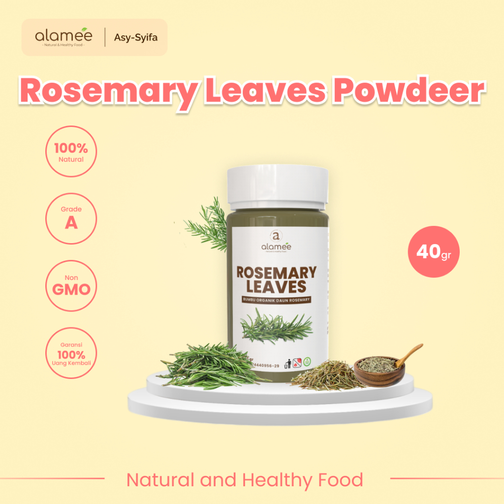 

ALAMEE Daun Rosemary Kering Dried Leaves Garnish Murni Asli Tanpa Campuran Bumbu Masakan Dapur 30g