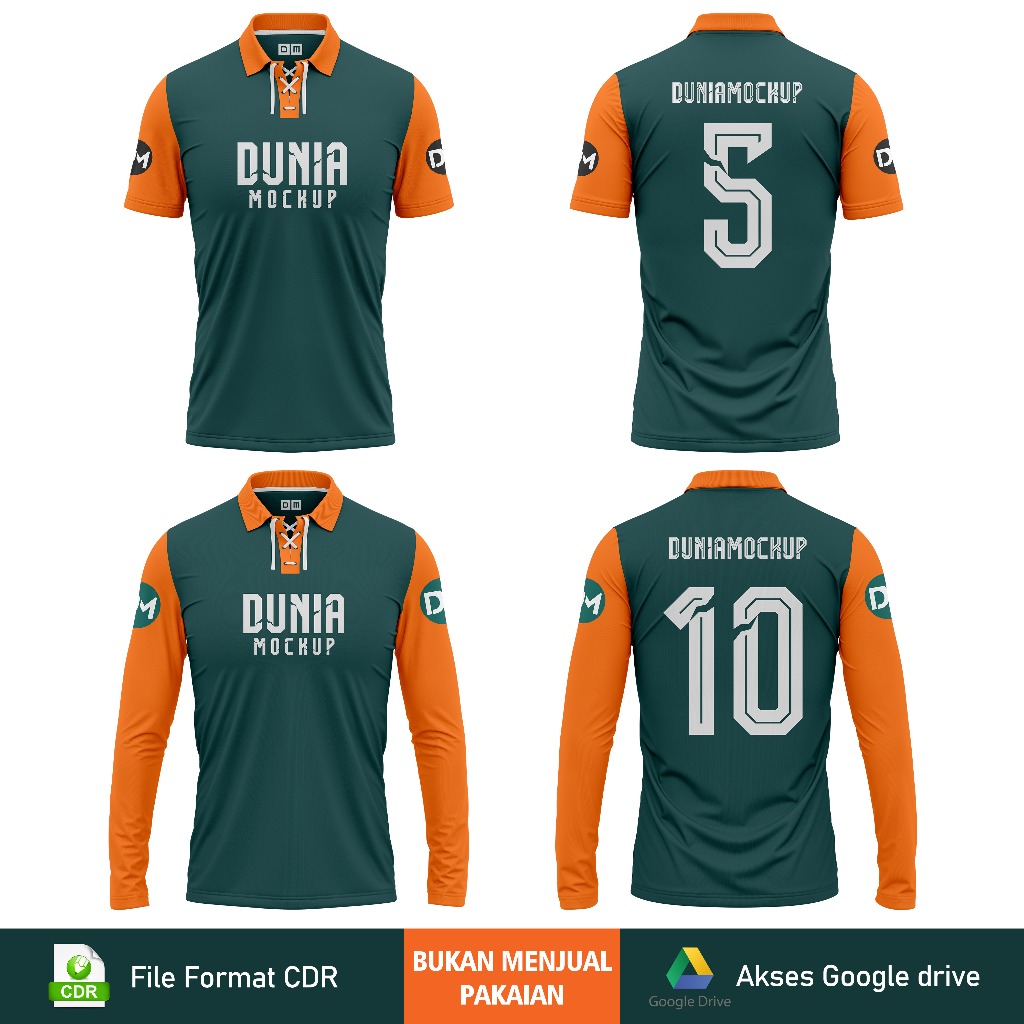 Mockup Jersey Kerah Tali - Corel DRAW