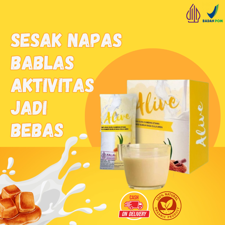 

Alive Susu Kambing Etawa Original atasi masalah pernapasan dan pencernaan dengan Gula aren premium