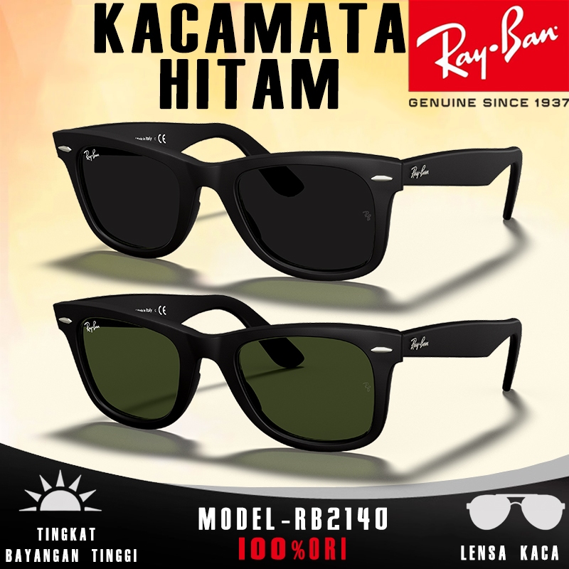 kacamata hitam Ray-Ban RB2140 ORIGINAL WAYFARER CLASSIC sunglasses lensa kaca pria dan wanita