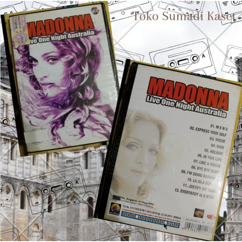 VCD Madonna live one night Australia produksi akurama record