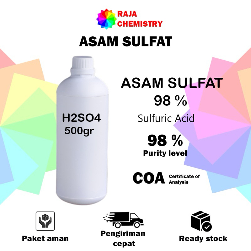 Asam Sulfat 500gr / H2SO4 98% / Sulphuric Acid / Asam Sulpahte Murah