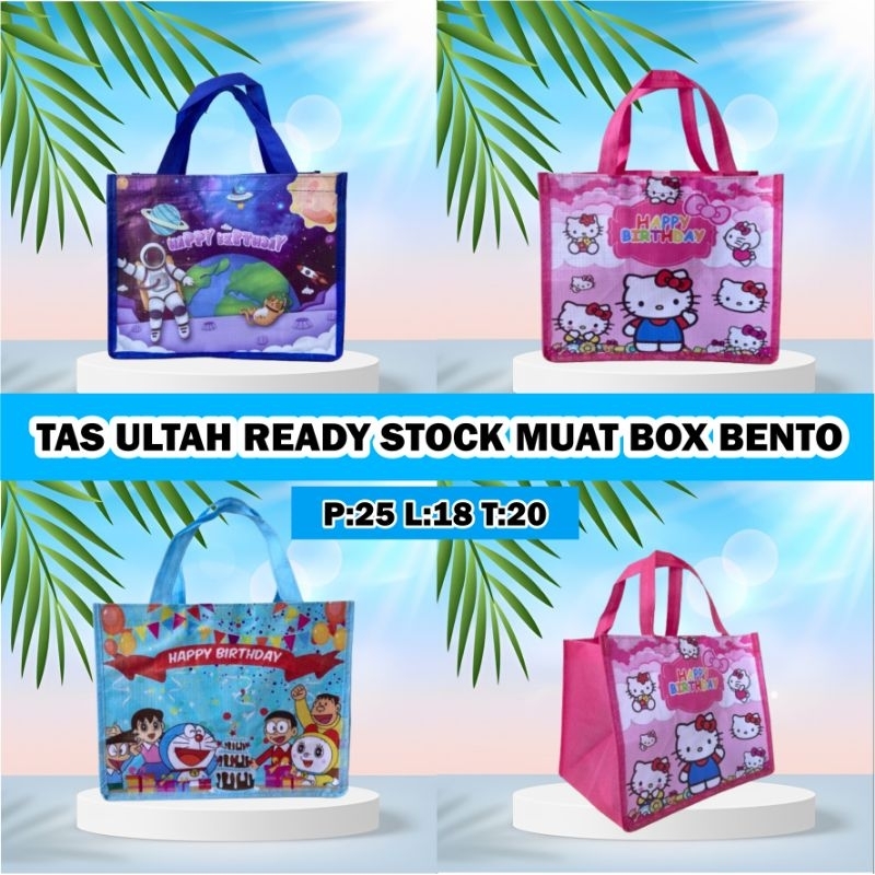 

Tas Ready Stock Muat Kotak Bento/Tas Ulang Tahun/Tas Ulang Tahun Bento/Tas Ultah Ready Ukuran P:25 L:18 T:20