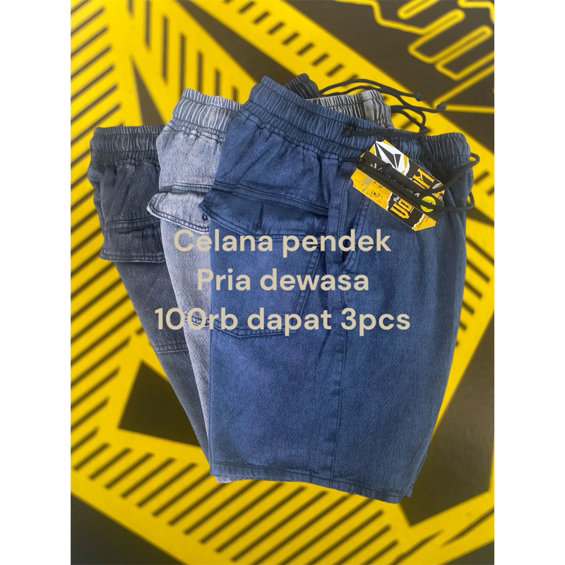 100 RIBU DAPAT 3 PCS CELANA PENDEK JEANS PRIA DEWASA