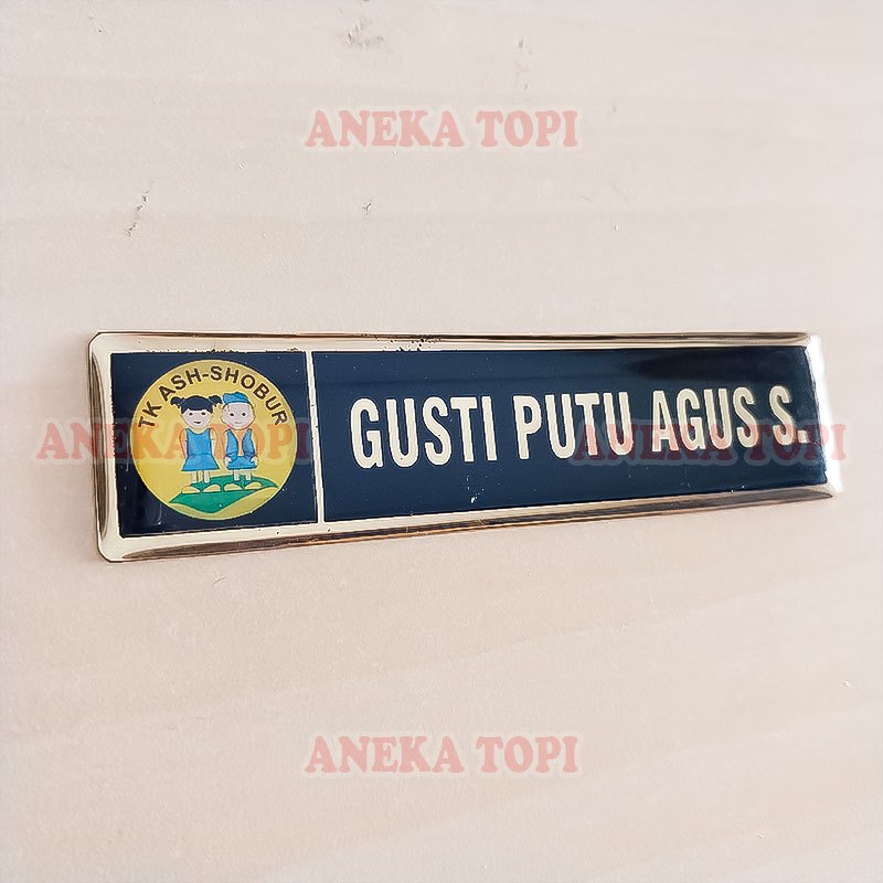 Name Tag Logo Sekolah TK Papan Nama TK Custom Logo - Aneka Topi