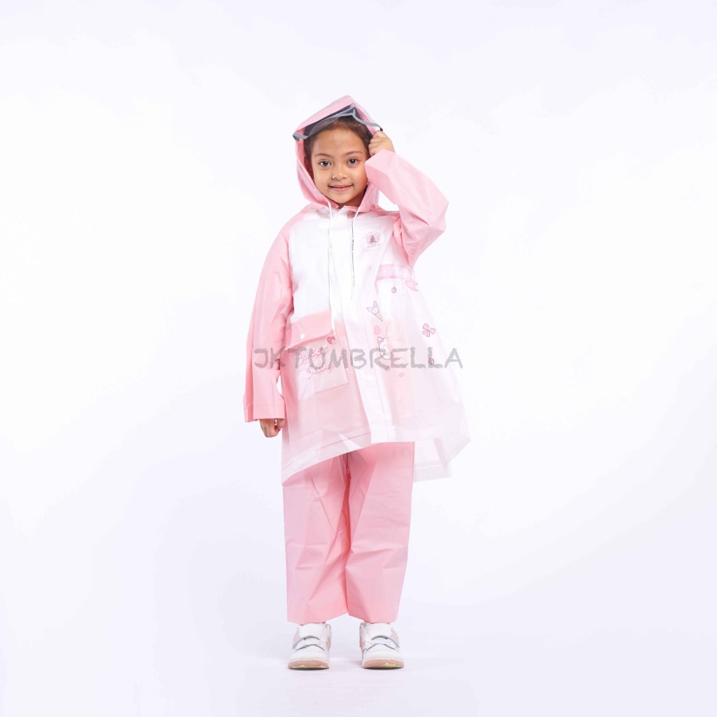 Jas Hujan Setelan Anak Motif Stiker DIY 8111, 8211 JKTKIDS