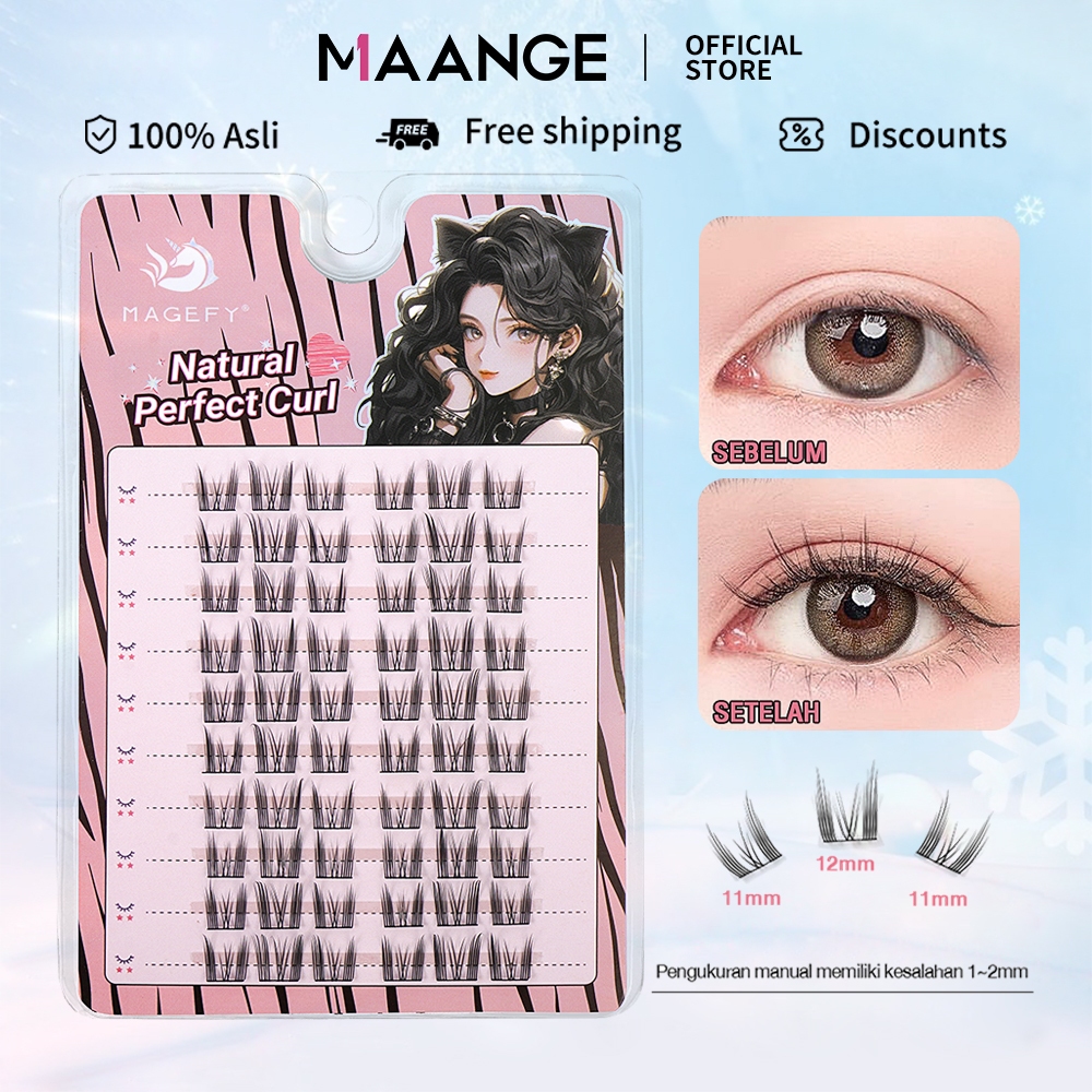 MAANGE Cat Eye Bulu Mata Palsu Tanam Natural Eyelash Extension Premium False Eyelashes 7803