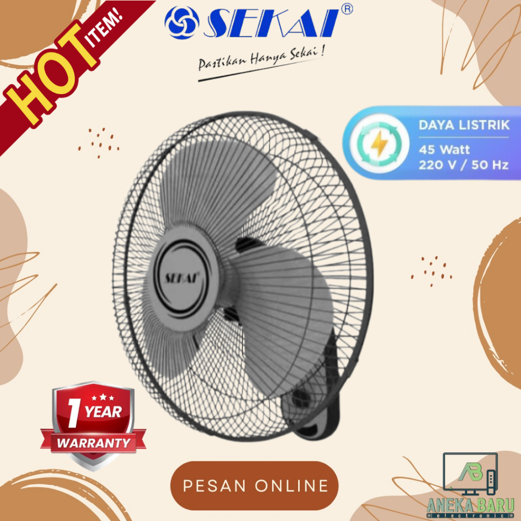 [READY & COD] Sekai Wall fan Kipas Tembok WFN-1626 / WFN1626 / WFN 1626 (16 Inch)