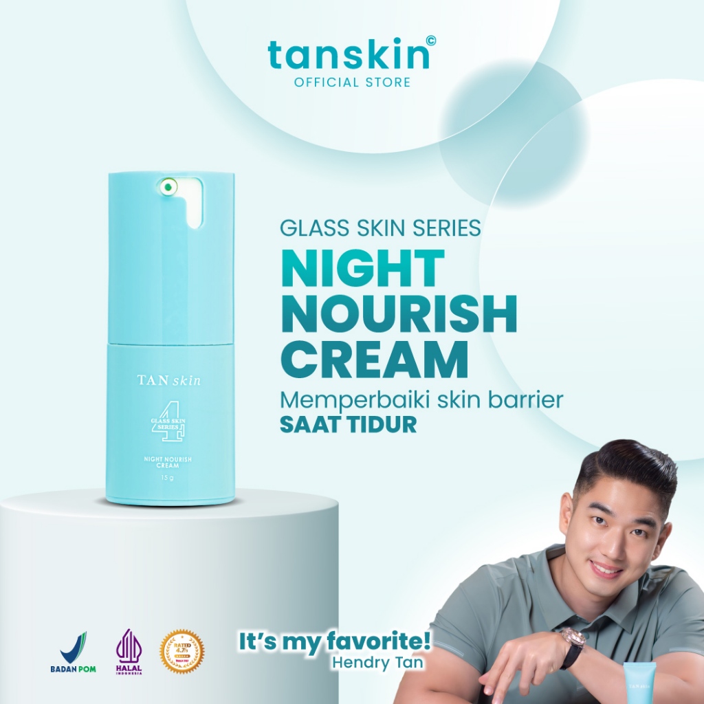 Tanskin - Night Nourish Cream 15ml / Krim Malam Pelembab Mencerahkan Flek Hitam Wajah