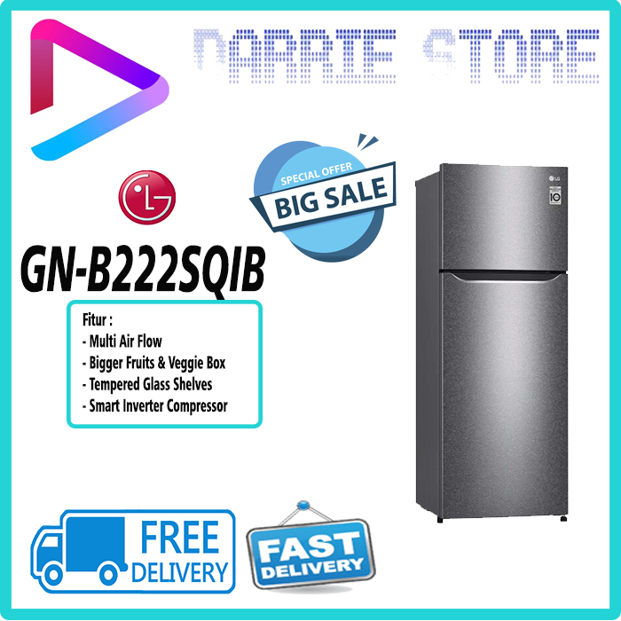 LG GN-B222SQIB KULKAS 2 PINTU INVERTER GNB222 222SQIB GNB222SQIB