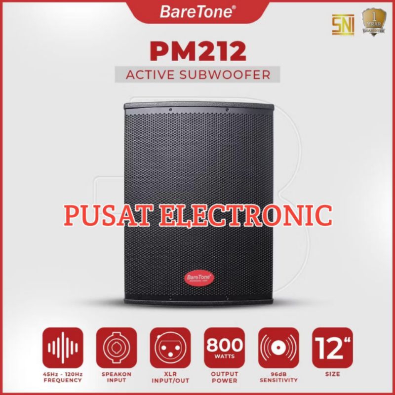 Speaker Subwoofer Aktif Baretone Pm212 Original Subwoofer 12inch Garansi resmi