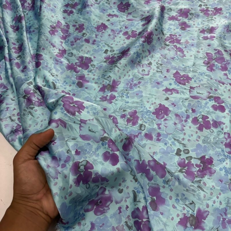 kain satin silk motif bunga premium // kain satin silk  // kain silk // kain meteran // harga perset