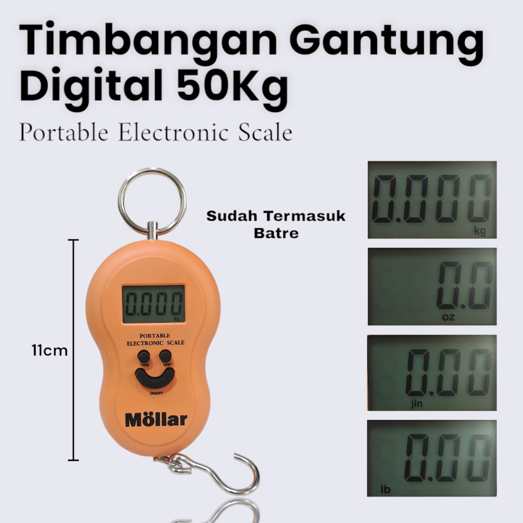 Timbangan 50kg Gantung Smile Digital Backlight Portable Electronic Scale
