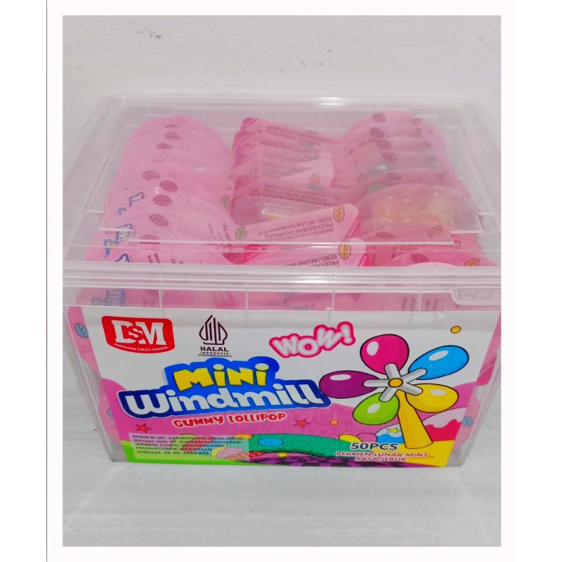 

Snack/Permen/Cemilan permen lunak Mini Windmill Gummy Lollipop isi 50 pcs