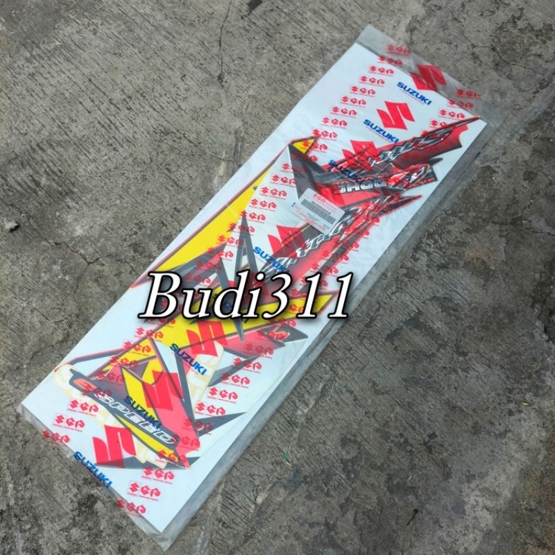 striping set satria Fu ckd 2007 merah abu original
