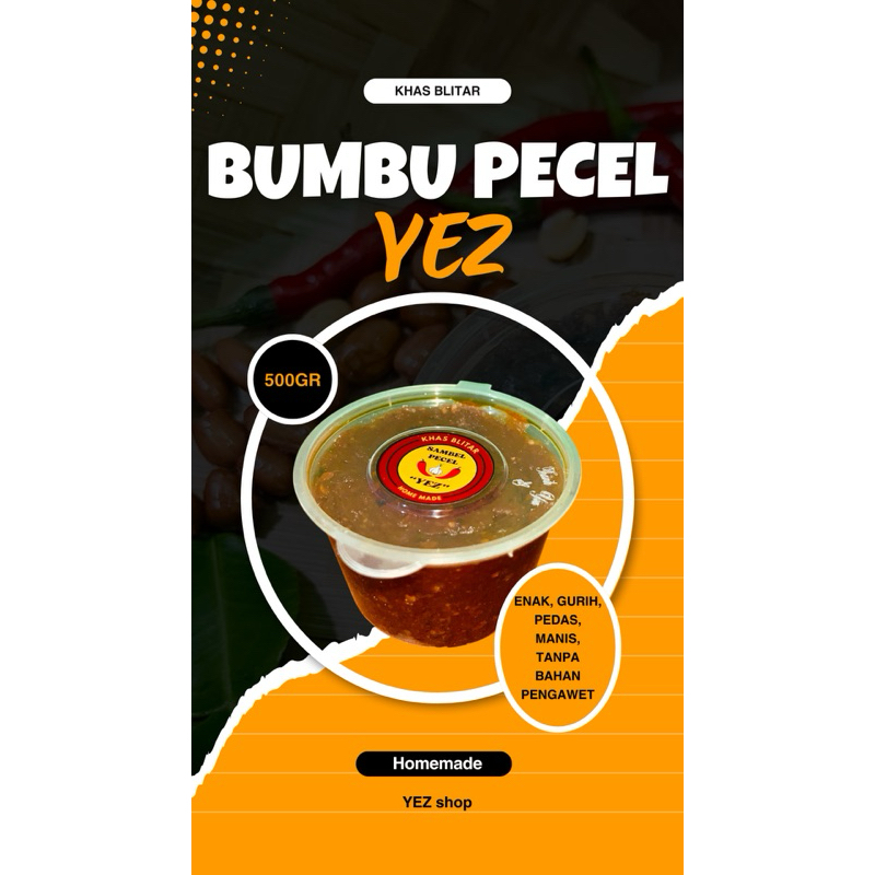 

[500gr] Sambel Pecel YEZ Blitar bumbu pecel sambel kacang ASLI BLITAR