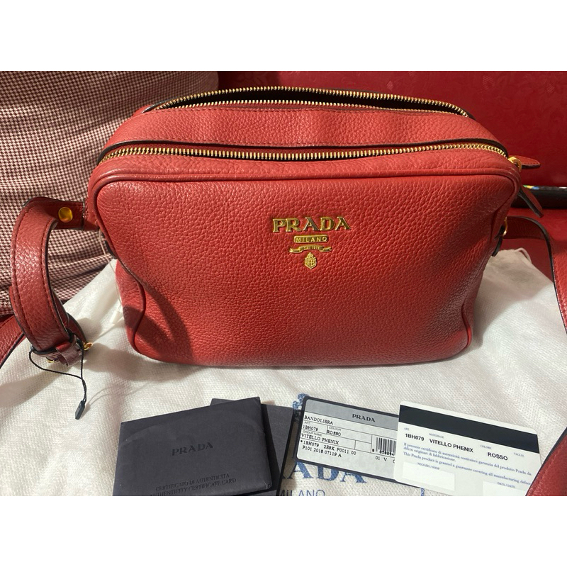 Prada Bandoliera Red Camera Bag