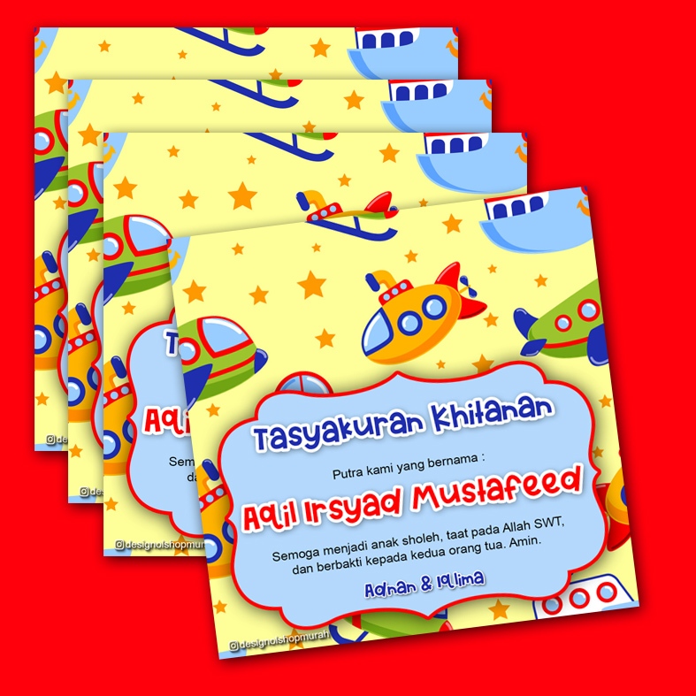 

Kartu khitanan Stiker Khitanan Kartu Aqiqah isi 50 pcs Stiker Aqiqah Undangan khitanan Kartu undangan khitanan murah Kualitas juara
