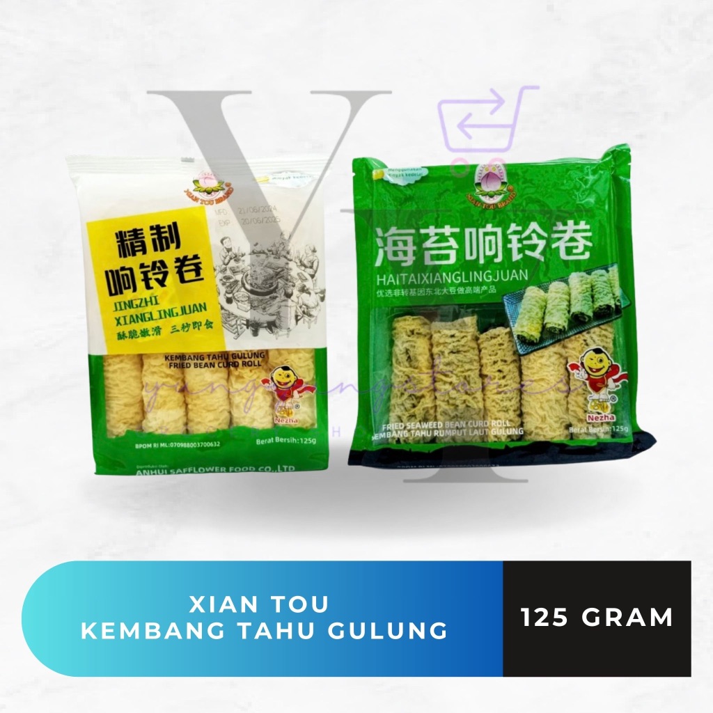 

Xian Tou Kembang Tahu Rumput Laut Gulung / Fried Seaweed Bean Curd Roll 300 gram