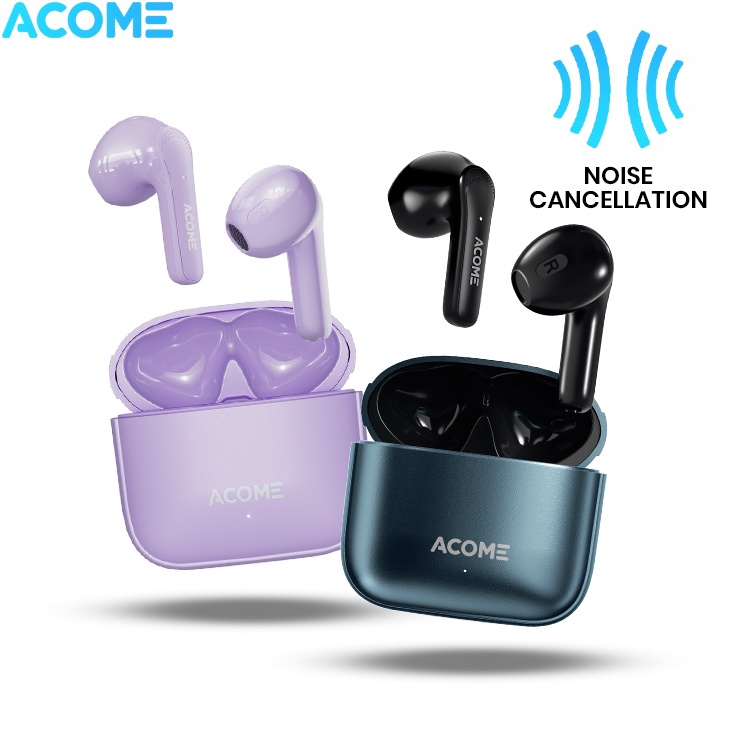 Murah Terbaru  Acome Headset Earphone Bluetooth TWS53 ENC Call Noise Reduction 35 Gram Ultra Light  