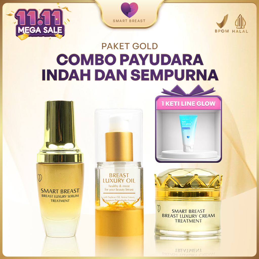 Smart Breast - Paket Gold  ( 1 Serum + 1 Cream + 1 Oil )