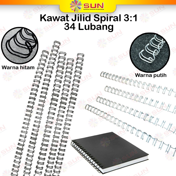 

ART I3L7 Spiral Kawat Ring Kawat Jilid Spiral 31 Ukuran A4 34 Lubang F4 38 Lubang Warna Hitam Putih
