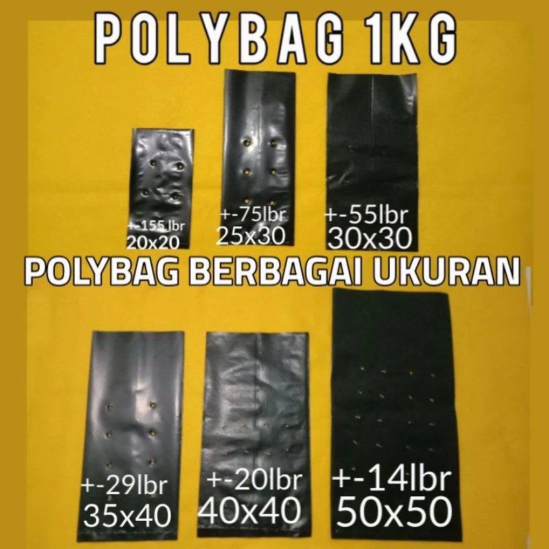 Polybag1 kg per kilo kiloan 20x20 25x30 30x30 35x35 40x40 50x50