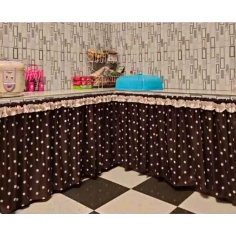 GORDEN KOLONG DAPUR MOTIF TITIK COKLAT