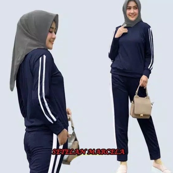 Borong Diskon  BO  SETELAN MARCELA  BAJU TRANING OLAHRAGA  SETELAN WANITA FASHION WANITA  SETELAN TR