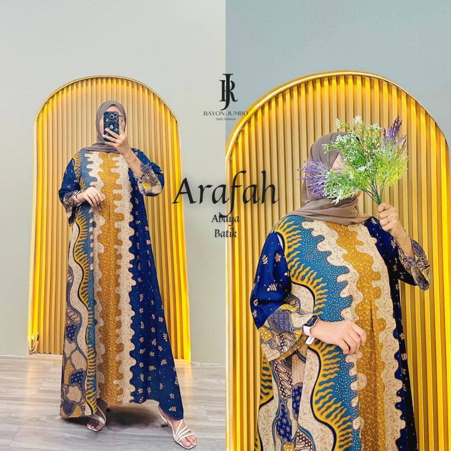Abaya Arafah Jumbo LD 130 Rayon Premium Resleting Depan - Abaya Mewah Elegan Kondangan Pengajian
