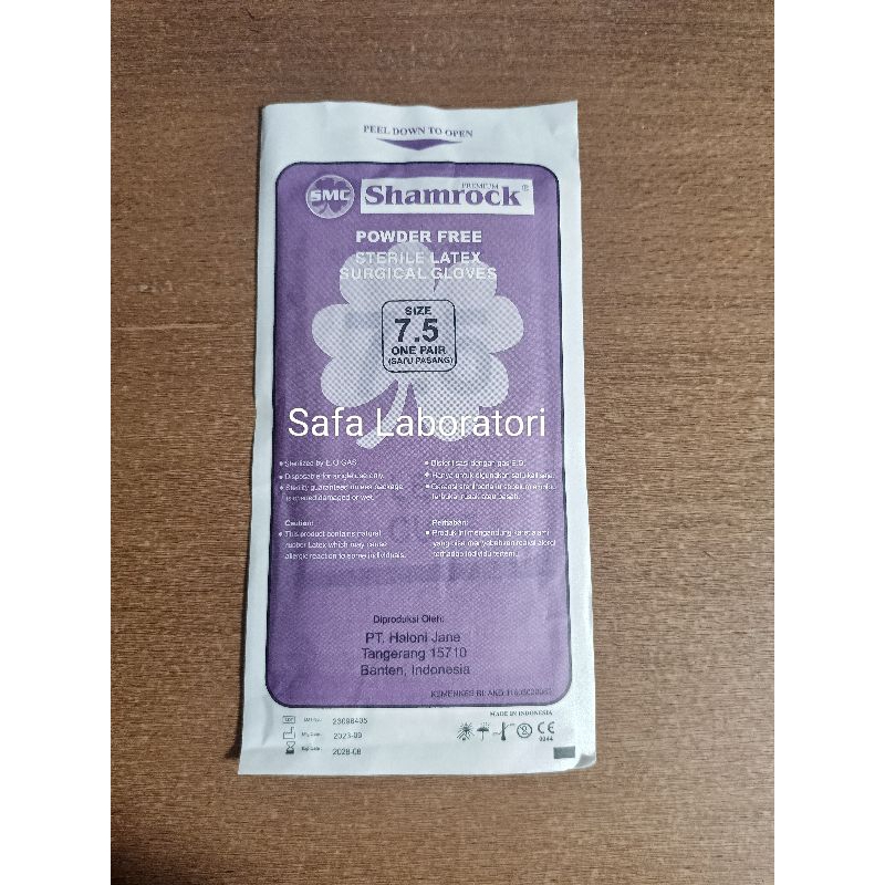 Sarung Tangan Steril / Handscoon Steril Shamrock 7.5