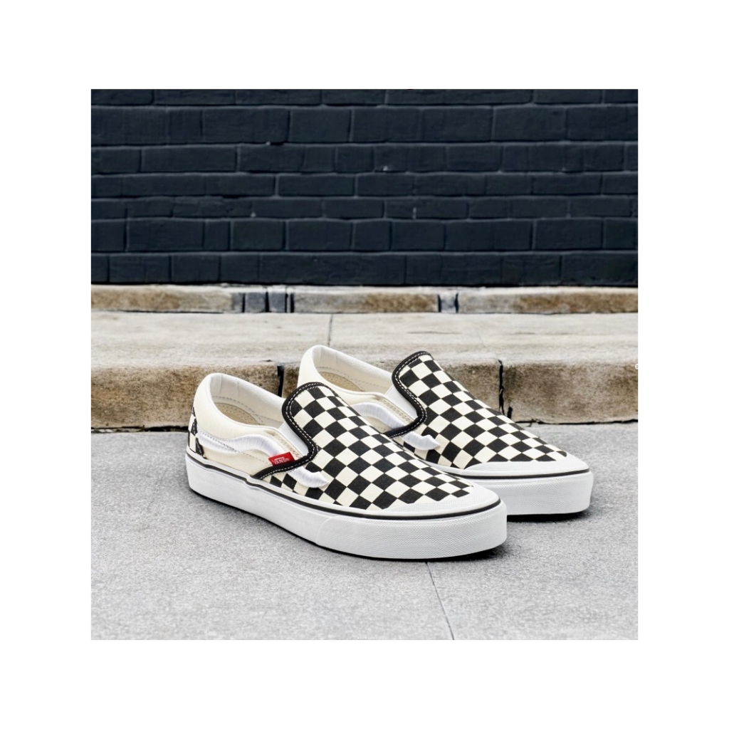 Vans Classic Slip-On 138 Side Stripe Checkerboard 100% Original BNIB(sepatu baru dalam box)