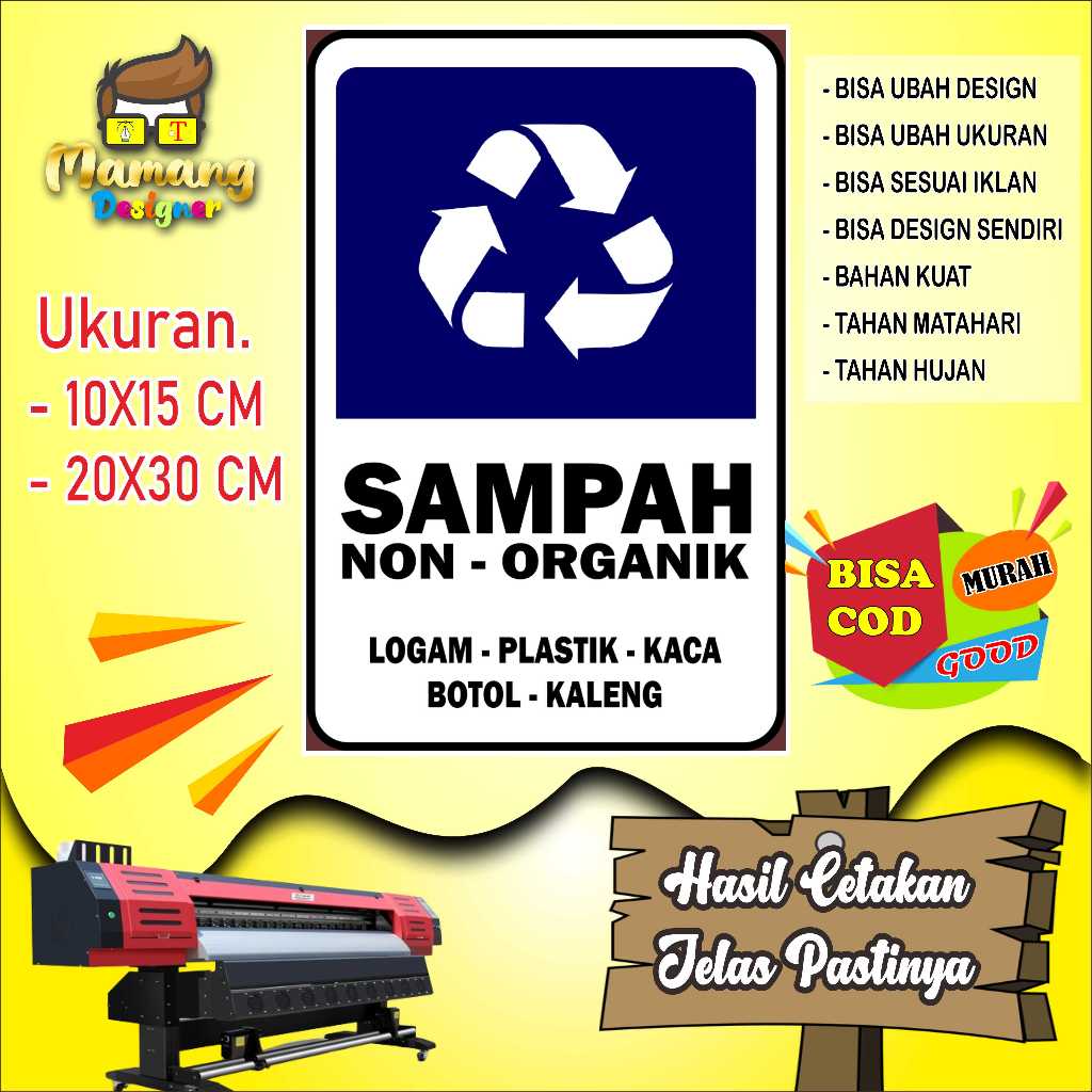 

Cetak Stiker Kata Kata Untuk Sampah Non Organik Biru