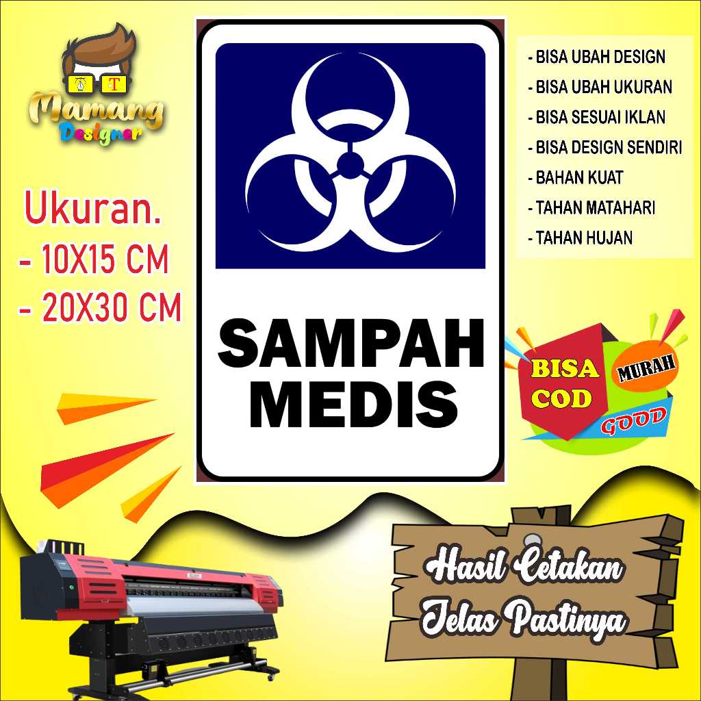

Cetak Stiker Untuk Tong Sampah Medis Biru BB