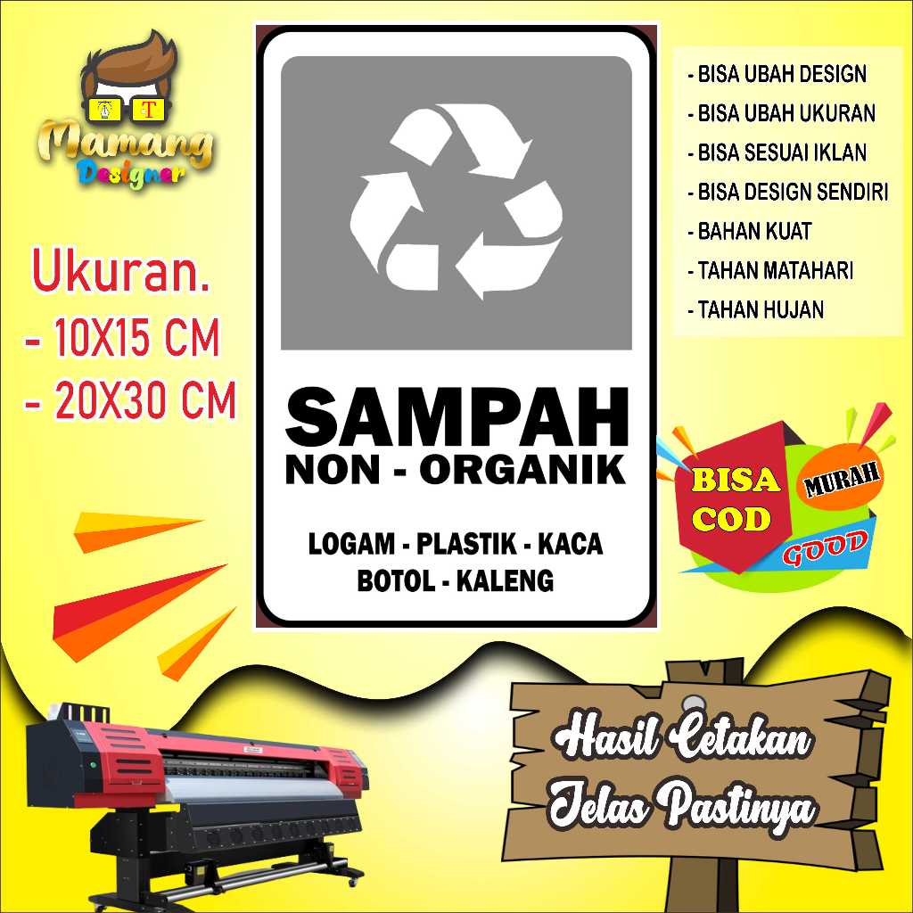 

Cetak Stiker Kata Kata Untuk Sampah Non Organik Putih