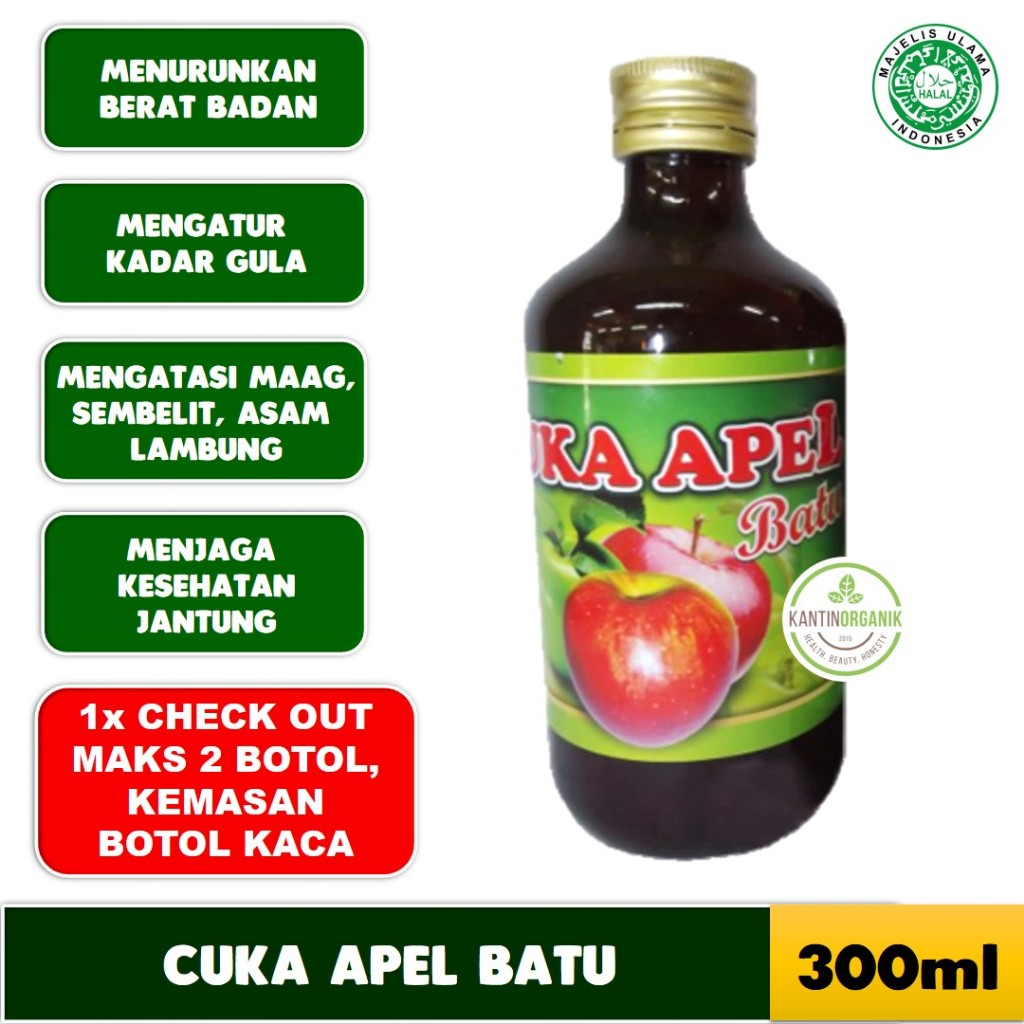 Cuka Apel Batu Organik/ Apple Vinegar HALAL MUI